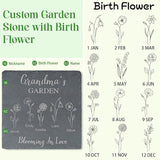Personalized Garden Stone with Birth Flower Personalized Gifts for Grandma, Mom, Her, Women - Gifts for Mothers Day, Birthday, Christmas, Valentines - Birth Flower Gifts