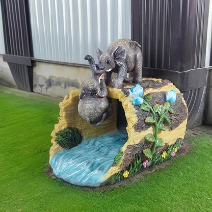 Elephant Statue Gutter Diverter Rain,Deco Gutter Extension Downspout, Eco-Friendly Resin Sculpture Gutter Extender Diverter,Splash Block, Perfect Rain Gutter Downspout Extension for 3"x4" Downspouts