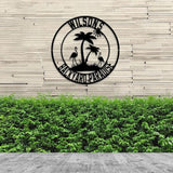 MeMate Flamingo Metal Sign for Outdoor Decor - Personalized Backyard Patio, Custom Name for Porch, Deck - 8-24 in Large Outside Decor - Housewarming Gifts for Family Friends