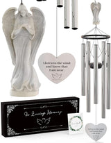 Angel Memorial Wind Chimes for Loss of Loved One - 34" Large Sympathy Wind Chimes, Memorial Gifts for Loss of Loved One Mother Father Husband Bereavement Chimes for Outside Deep Tone