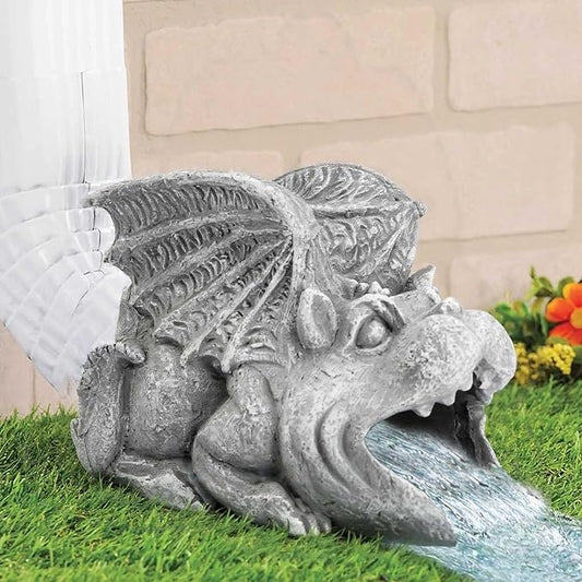 Gargoyle Gutter Guardian Rain Downspout Extension Statue, Decorative Downspout Sculpture Outddor Yard Garden Décor Splash Block, 3" × 4" Downspouts