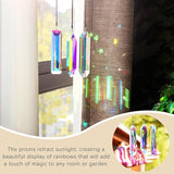 3PCS Crystal Suncatcher Prism for Window,120mm/5'' Rectangle AB Colored Crystal Stick Rainbow Maker Prisms Garden Hanging Sun Catcher