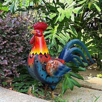 LIFFY Metal Rooster Yard Decor,18 Inch Solar Chicken Yard Decorations Outdoor,Garden Rooster Decor for Outside,Lawn Statues Decorative Ornaments for Home Patio Backyard Landscape