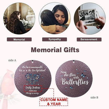 Personalized Tree of Life Wind Chimes Memorial Gifts for Loss of Loved One, 32 inch Deep Tone Metal Wind Chimes for Outside, Sympathy Gifts for Rememberance, Produced in USA