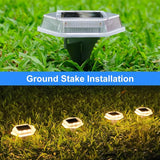 Solar Deck Lights Dock Step Lights- 4 Packs Waterproof 1200mAh Auto ON/Off LED Solor Powered Stair Lighting for Outdoor Garden, Patio, Pathway, Walkway, Driveway (Warm White)