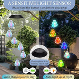 VIHOSE Solar Wind Chimes Lights Outdoor, Color Changing Hanging Solar Wind Chime, Laser Ball Mobile LED Lights for Outside Garden Yard Patio Decor, Waterproof