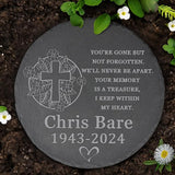 Memorial Garden Stone - Personalized Bereavement Gift for Loss of Loved One - Round - 'You're Gone but Not Forgotten'