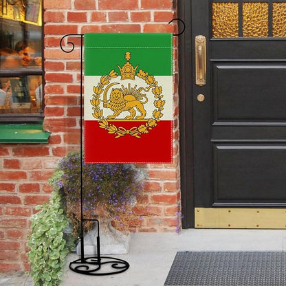 12x18in Iran Garden Flag Double Sided Lion Sun and Crown Design, Indoor Outdoor Yard Decor