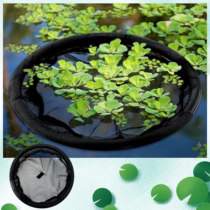 Diameter Fish Barrier Black Flora Round Floating Island Plant Protector for Your Home Pond Protects Fish