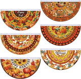 6 Pcs Hello Fall Bunting Flag Thanksgiving Pumpkin Welcome Fall Outdoor Half Banner Happy Harvest Autumn Pumpkin Squirrel Pattern Bunting Flag for Thanksgiving Garden Decor, 1.5 x 3 ft