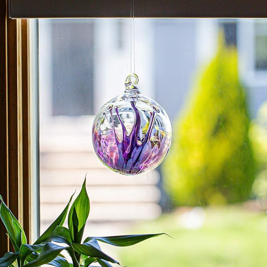 Luke Adams Handmade Glass Gazing Balls for Garden – Hand Blown Glass Gazing Ball for Yard Décor – Decorative Garden Globe (Purple Crush/Lavender)