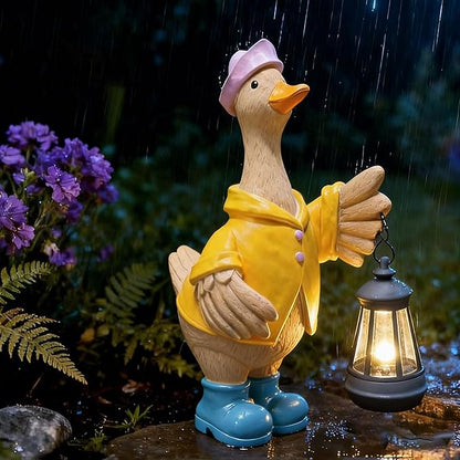 IVCOOLE Solar-Powered Goose Statue – Outdoor & Garden Resin Goose Decor for Porch, Patio, Lawn, Yard with Solar Lantern – Ideal Gift for Moms, Grandmas, Gardening Lovers & Housewarming Celebrations