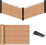 Eden's Decor Balcony Privacy Screen Brown/Khaki 2'6"x 21' Cover Mesh Windscreen Weather-Resistant UV Protection for Backyard Deck, Patio, Balcony, Pool, Porch, Fence, Railing, Gardening