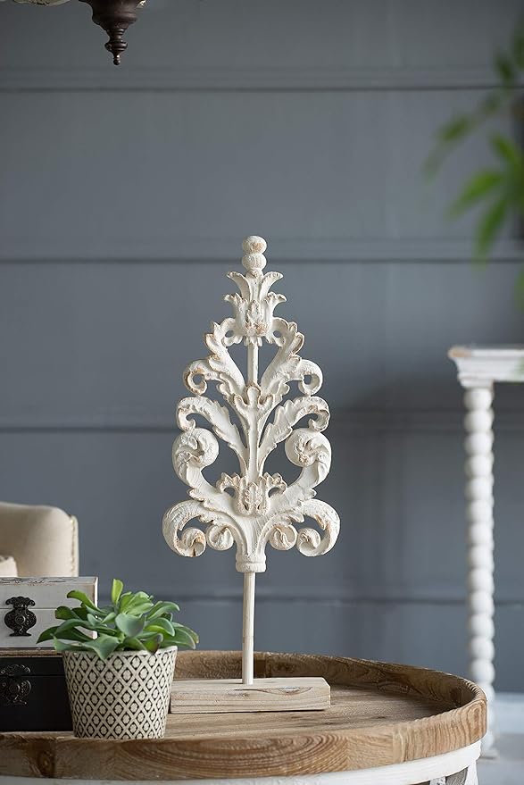 A & B Home 25" Decorative Abstract Cement Sculpture with Distressed Finish