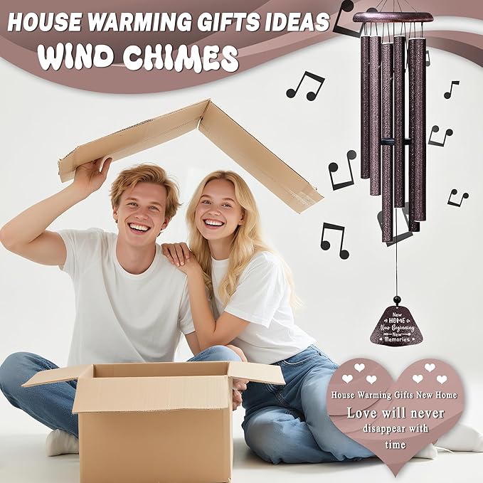 House Warming Gifts New Home Wind Chimes 32", Thoughtful Housewarming Gifts New Home/Apartment, New Home Gift Idea Must Haves for Women Men Friends Homeowner, Home Decor Living Room Wind Chimes