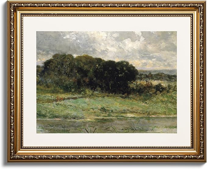 ARPEOTCY Vintage Gold Framed Wall Art, Swale Land Scenery Retro Paintings, Canvas Prints Artwork with Antique Frame, Victorian Wall Picture Decor for Room Gallery Living Room 13x16 inch