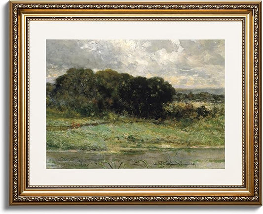 ARPEOTCY Vintage Gold Framed Wall Art, Swale Land Scenery Retro Paintings, Canvas Prints Artwork with Antique Frame, Victorian Wall Picture Decor for Room Gallery Living Room 13x16 inch