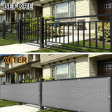 Eden's Decor Balcony Privacy Screen Grey 2'6"x 13' Cover Mesh Windscreen Weather-Resistant UV Protection for Backyard Deck, Patio, Balcony, Pool, Porch, Fence, Railing, Gardening