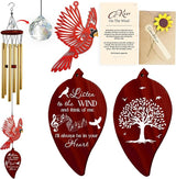 30'' Memorial Crystal Wind Chimes Loss of Mom Dad Grandparent Sympathy Cardinal Bird Keepsake Weatherproof Windchime Remembrance Gift in Memory Loved Ones for Window Outdoor Garden Decor HW2-LW