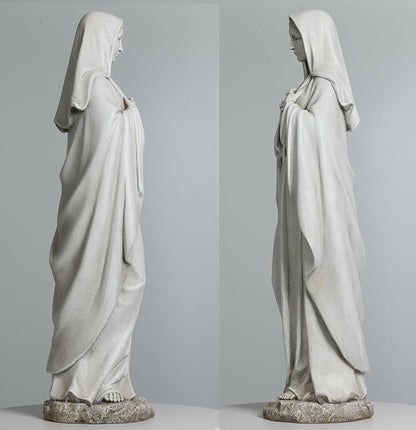 BC Catholic Immaculate Heart of Virgin Mary Statue, 24.5" H Large Holy Mother Statue for Garden, Mother Mary Outdoor Décor for Yard Patio Lawn Hallway, Catholic Gift, Handpainted by Buildclassic