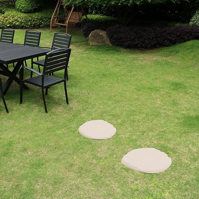 4Pcs Outdoor Stepping Stone Weather-Proof Garden Yard Lawn Patio Decorative Stone Walkway Pathway Pavers Round Square Hexagon Landscaping Stone Milestones Decorative Beige Hexagon