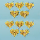 10pcs Gold Heart Shape Suncatcher Parts Hanging Window Pendant DIY Metal Part Ornament Hand-Crafts Gifts