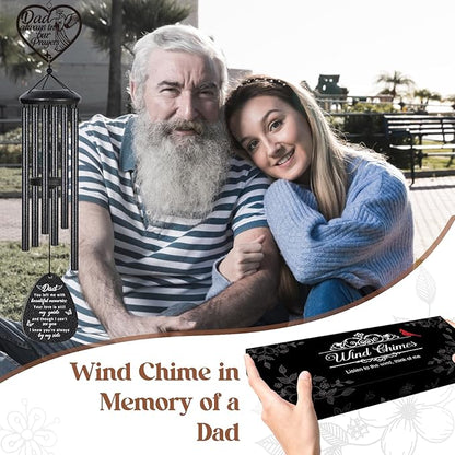 Memorial Gifts for Loss of Dad, 30 Inch Memorial Windchimes Outdoors,Sympathy Gifts for Loss of Father,Condolence Bereavement Gift, Angel Ornaments Wind Chimes Home Decor with Soothing Melodic Tones