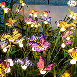 TONULAX Solar Garden Lights - 2 Pack Swaying Butterfly Light, Swaying in The Wind, Solar Outdoor Lights, Yard Patio Pathway Decoration, High Flexibility Iron Wire & Realistic Butterflies (2 Pack)