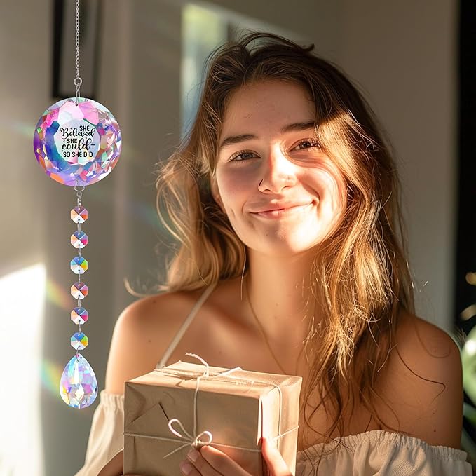 Personalized Custom Crystal Suncatcher Ornament, Suncatcher for Home Office Bedroom Living Room, Sun Catcher, Gifts for Mothers Day Christmas Birthday