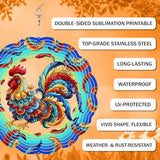 Rooster Wind Spinner, 3D Hanging Stainless Steel Garden Spinner, Wind Spinner Hanging for Outdoor & Indoor Décor, Unique Gifts for Yard Garden Decoration or Patio Décor (Rooster)