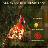 Glooglitter Cardinal Solar Lights Hanging Decoration Garden Outdoor Decor Metal Gifts Waterproof for Yard Front Porch Lawn Driveway Patio Backyard Pathway Gardening Lanterns Gift