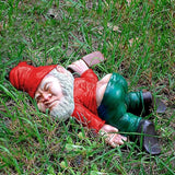 Funny Drunk Dwarf Garden Gnome Statues Decoration, Creative Statue Resin Sculpture Novelty Gift for Outdoor Indoor Patio Yard Lawn Porch Ornament Decor
