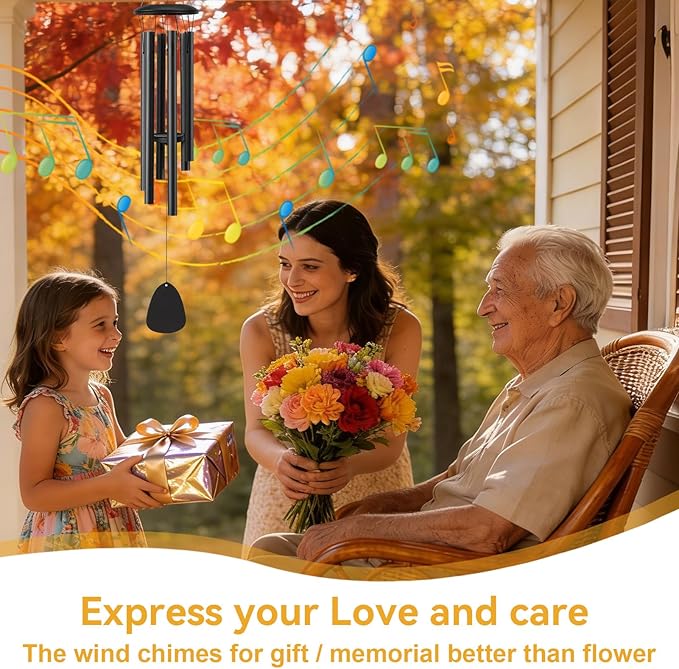 Wind Chimes for Outside,Soothing Melodic Tones Windchimes for Outdoor, Garden, Patio Decoration, Memorial Wind Chime Gifts for Mother’s Day Mom Women Grandma Neighbors Unisex