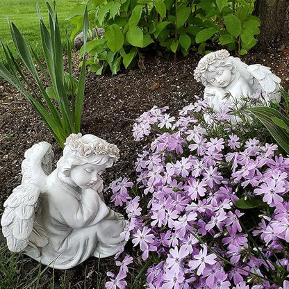 Angel Statue Garden Decor for Outside Solar Yard Art Outdoor Decorations Patio Porch Home Lawn Ornaments Christmas Light up Figurine Backyard Memorial Gift Idea Mom Mother Grandma