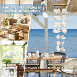 White Sea Shell Wind Chimes for Outside, Handmade Beach Style Windchime for Patio and Garden Decor, Beach & Coastal Decor, Sunroom Decoration, Ocean Themed Party