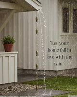HIGHBIX Rain Chain 8ft Handmade Garden Display Hanging Replacement for Gutter Downspouts Black Powder Coated (Theme 4)