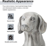 Glitzhome GH20382 Sitting Labrador Retriever Dog Statue, 28.25 Inch, Antique Beige