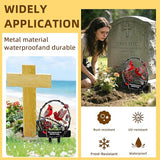 Lodou Graves Cemetery Decorations,Cardinals Memorial Grave Markers for Cemetery Memorial Stakes Metal Grave Decorations,Outdoor Outside Yard Garden (Red Bird)