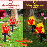 VIHOSE Valentine's Day Solar Bear with Heart Garden Stake Lights Love Themed Bear with Heart Outdoor Solar Lights Waterproof Statue Figurine Garden Art for Home Patio Outdoor Decoration