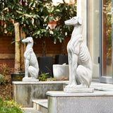 Glitzhome Sitting Dog Garden Statue, Outdoor Statue Garden Lawn Greyhound Sculpture Decorative Animal Guardian Sentinel for Driveway Porch Patio 32 Inch