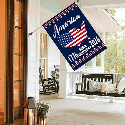AVOIN colorlife 1776-2026 America 250th Anniversary Patriotic House Flag 28x40 Inch Double Sided Outside, 4th of July American 250 Years Yard Outdoor Decoration