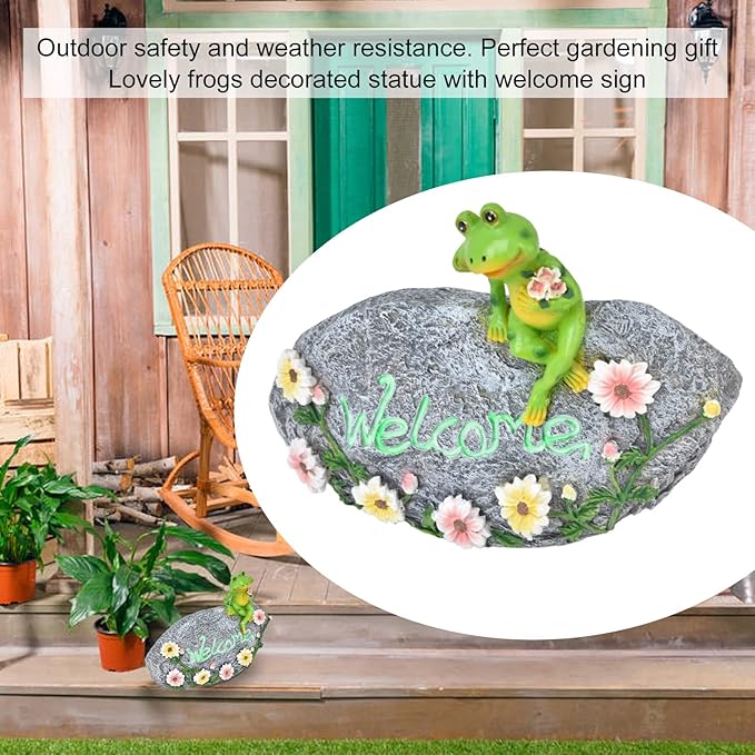 Garden Animal Sculpture | Sturdy Weather - Proof Composite Animal Ornament for Outdoor/Indoor Decor | Welcome to My Garden Statue for Yard, Patio & Living Room