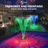 ChlorStar Pool Fountain with Remote,Floating Pool Fountain with Lights Show,Above Ground Pool Water Fountains Pump with Anchor, Floating Swimming Pool Fountains for Inground Pool,Pond -1PC(White)
