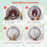 Cardinal Wind Spinner, Red Bird Wind Chimes for Garden Yard Decor, Outdoor Metal 3D Stainless Steel Hanging Wind Spinner 10 inch