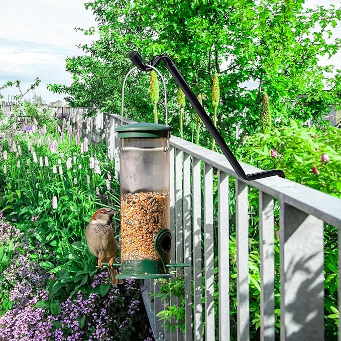 6-Pack Heavy Duty Swivel Deck Hook Rail Hanger for Hanging Bird Feeders, Plants, Wind Chimes, Lanterns - Fits Rails 2x4, 2x6 and 2x8