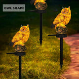 Dazzle Bright 2 Pack Owl Figure Solar LED Lights, Resin Garden Waterproof Decorations with Stake for Outdoor Yard Pathway Outside Patio Lawn Decor to Scare Birds Away, Gifts For Women, Owl Lovers