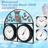 17Inch Large Outdoor Clock,Waterproof Wall Clock with Thermometer,Weatherproof Non-Ticking Quartz Battery Operated Decor Clock for Patio,Garden,Pool,Porch,House Warming Gifts