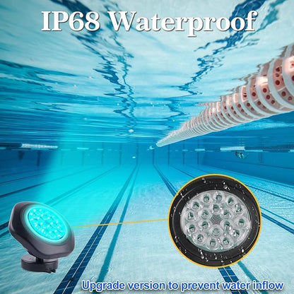 T-SUN Solar Pond Lights, IP68 Waterproof RGB LED Submersible Lights, 2-in-1 Floating & Stake Modes, Underwater Fountain Light for Garden, Pool, Fish Tank, Outdoor Pond Decoration
