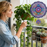 Rngmsi Mandala Wind Spinner Gifts for Women, Mandala Hanging Wind Spinners Outdoor Gifts for Mom Men Grandma, 3D Stainless Steel Metal Yard Decor for Garden Patio Lawn (12 X 12 Inches)