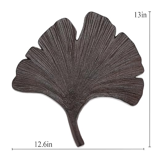 BRASSTAR Cast Iron Ginkgo Leaf Shape Modeling Stepping Stone Garden Lawn Flower Bed Outdoor Farmland Decor TQGJPT827